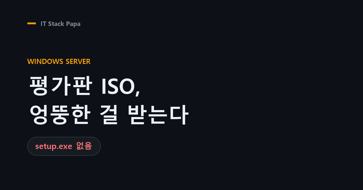 Windows Server 2025 평가판 ISO — 엉뚱한 파일을 받게 되는 함정