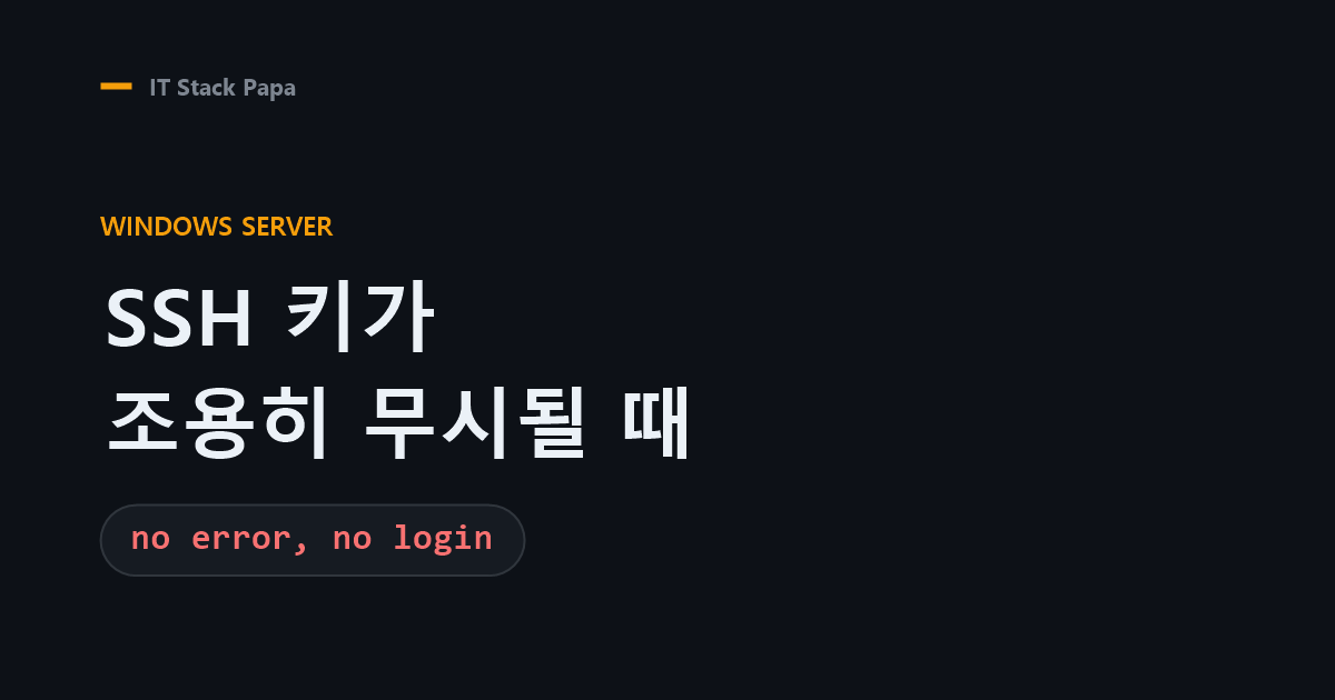 Windows OpenSSH에서 등록한 SSH 키가 조용히 무시되는 문제